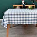 Gingham Tablecloth Rectangle Table Cloth Heavy Duty Cotton Checkered Table Cover for Spring Picnic Kitchen Dining(C-Sky Blue, 52x86 inch)