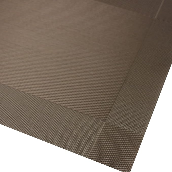Placemats Washable PVC Placemats Plastic Wipe Clean for Kitchen Table Stain-resistand Woven Vinyl Wine Table Mats 12x18 inches Set of 4（Champagne）