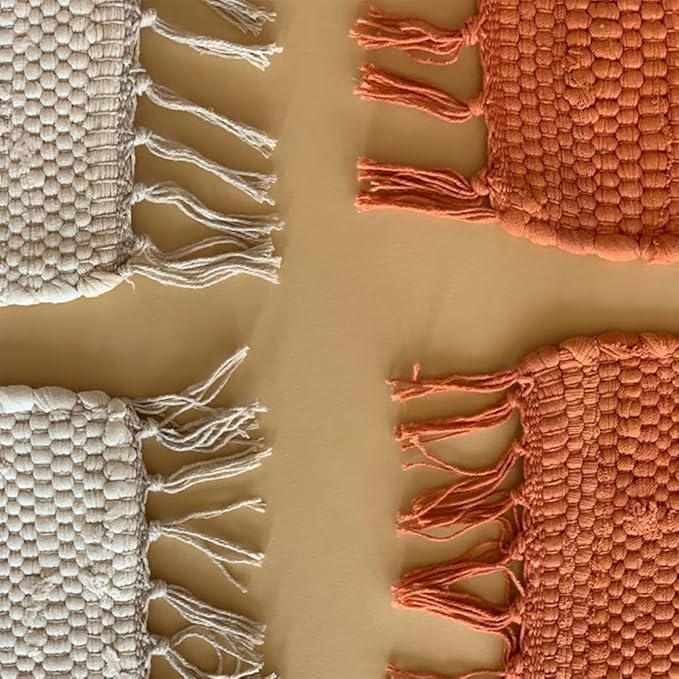 PILLOWPIA Handcrafted Chindi Rag Rug Hot Pad – 100% Cotton, Handwoven, Colorful & Eco-Friendly | Boho Kitchen Accessory for Table, Counter, or Serving Use - Pottery