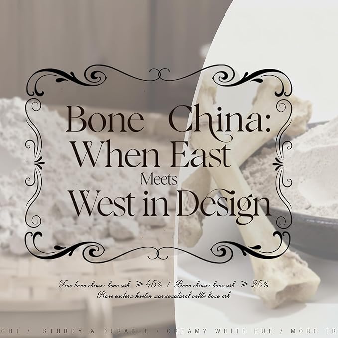 Fine Bone China Dinnerware Set,Porcelain&Ceramic Dinnerware Sets,Bone Stoneware&Ceramic Cookware Tableware Set Includes Dinner Plates|Spoons|Pasta Bowls|Soup Pot|Chopsticks (16PCS * 4-Person Set)