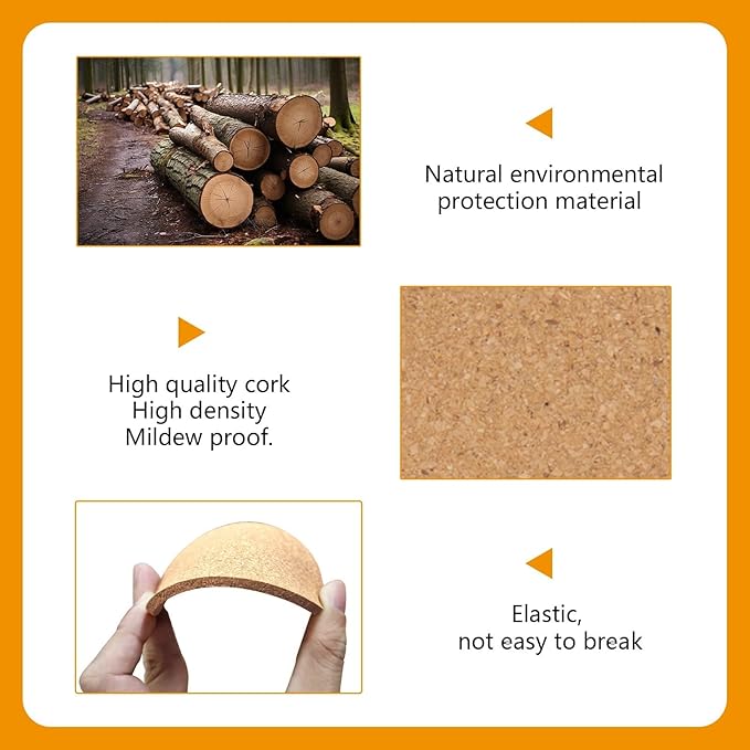 100 pcs Cork Coasters for Drinks, Bulk Blank Coasters DIY Crafts, Non-Slip, Heat-Resistant, Absorbent and Reusable Coffee Coaster for Home Tabletop Decoration (50 Pcs)