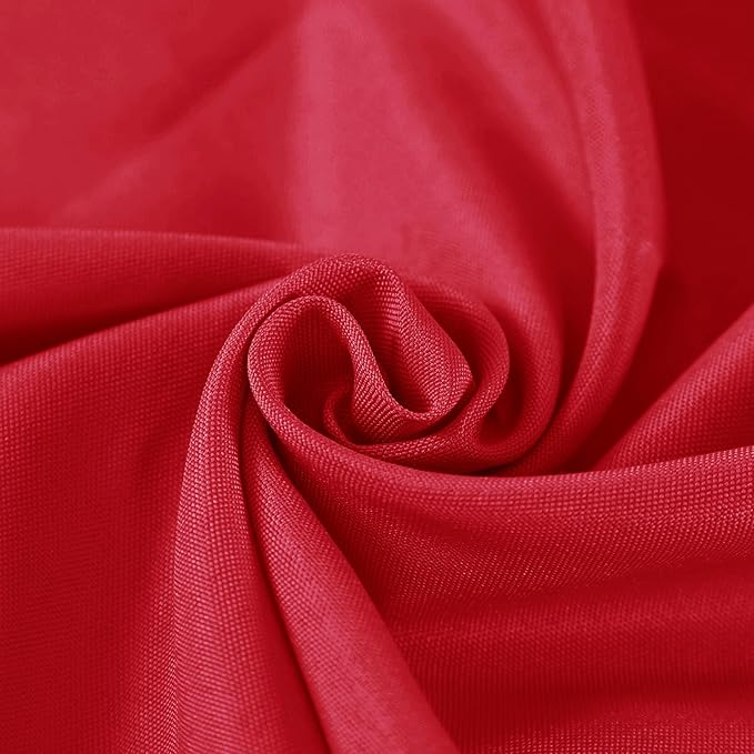 Fokitut 2 Pack Waterproof Round Tablecloth, 120 Inch, Stain Resistant and Wrinkle Polyester Table Cloth, Fabric Table Cover for Kitchen Dining, Wedding, Party, Holiday Dinner-Red