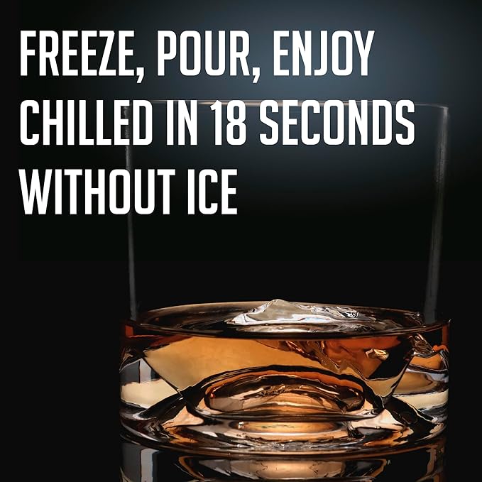 LIITON The Peaks Heavy Crystal Whiskey Glasses Gift Set of 4, Thick Freezable Bourbon Glass 1lb Each, Premium Whiskey Gifts for Men, Frozen Crystal Chills Cocktails, 10 oz