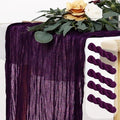 FUHSY Cheesecloth Table Runner Purple Table Runners 5 Pack 10 FT Gauze Table Runners Boho Gauze Cheese Table Cloth for Parties Boho Halloween Table Cloths Bridal Shower Wedding Table Decor
