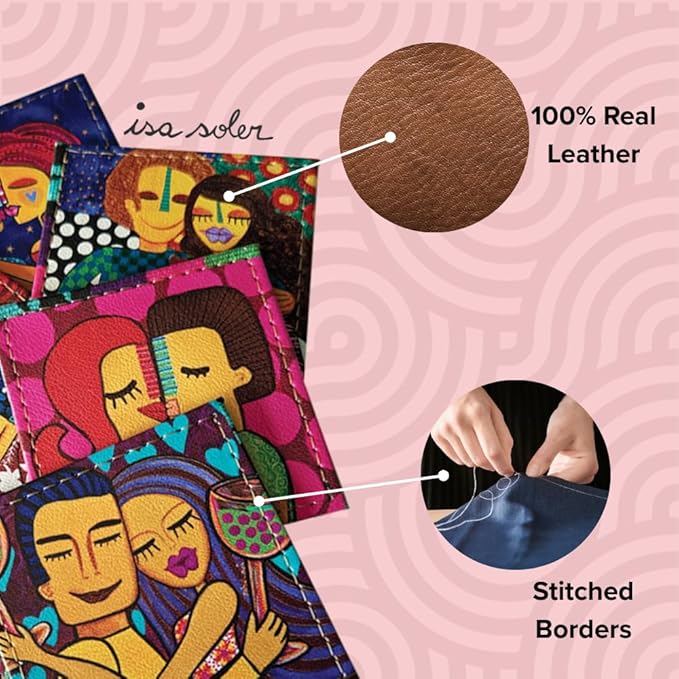 Square Coasters Set of 6, Drink Coaster Made in Chile with Colorful Design and Premium Materials, Beautiful Decor for Your Kitchen (Amor ES Amor)