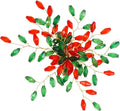 Handcrafted Beaded Napkin Rings Set of 12 – Red & Green Crystal Flower Design, Elegant Table Décor for Christmas, Weddings & Dinner Parties