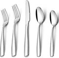 Herogo Heavy Duty Stainless Steel Silverware Set, 40-Piece Heavy Weight Flatware Cutlery Set for 8, Modern Tableware Eating Utensils for Home Hotel Wedding, Dishwasher Safe, Mirror Polished