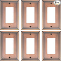6-Pack Decorator Outlet Cover Plate, Antique Copper Decorative Switch Plates and Outlet Covers, Durable Zinc Alloy Wall Plates for Electrical Outlets, Receptacle, GFCI Outlet, Dimmer Switch