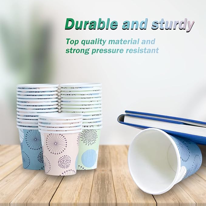 [300 Pack] 5 oz Mini Paper Cups, Small Mouthwash Disposable Bathroom Cups, Paper Coffee Cups 5 Ounce for Bathroom, Supermarket, Birthday Party, Travel, Events, Picnic, BBQ