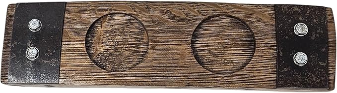 Premium 2 Glass Whiskey Flight/Whiskey Coaster/Crystal Glass Holder/Gifts for Him/Bar Decor/Barrel-Art (NO Crystal Glasses)