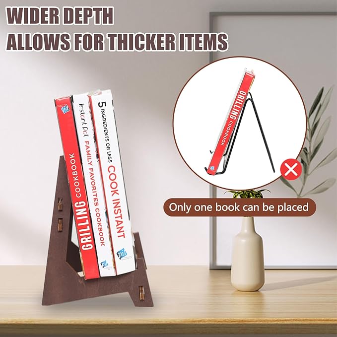 Wooden Easel Stand Plate Stands for Display Decorative Picture Frame Stand, Easel,Book, Plate Holder (13 inch - 2PCS)