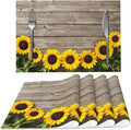 Sunflower Placemats Set of 4 Washable Table Place Mats for Dining Kitchen Party Decor