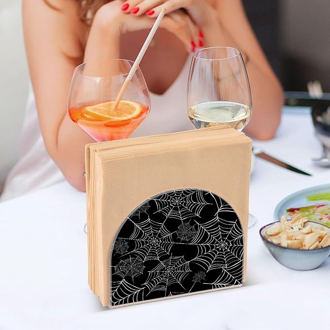 Napkin Holder Spider Web Crystal Clear Acrylic Napkin Holders, Paper Napkin Holder Dining Table Dispenser for Kitchen Restaurant Home Decor Bar Accessories