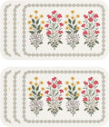 ISAENNE Design Rectangular PVC Placemats Set of 6,Colorful Floral Pattern Placemats, Waterproof and Heat-Resistant,Decoration for Kitchen, Dining, Party, Holiday,12"*17"