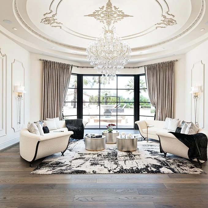 Large Gold Chandelier Light Fixtures - 36 Lights, 4 Layers Modern Crystal Chandeliers for Hotel, Lobby, Foyer, Entrance Hall, Staircase