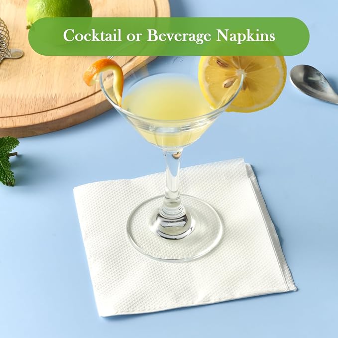 ECOLipak Lunch Napkins Bulk, 1000 Count Everyday Paper Napkins, 4.9×4.9 Inch Folded, 2-Ply Soft And Absorbent for Dinner, Gathering, Bar, Restaurants(9.8×9.8 Inch Unfolded)