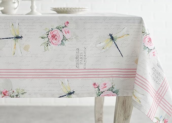 Maison d' Hermine Table Cloth Square Table 100% Cotton 54 x 54 Inches Tablecloth Reusable Decorative for Dining Room Farmhouse Home Valentines Day Decorations Spring Summer - Champ De Mars