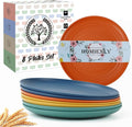 Homienly 5.7 Inch Small Plates-Wheat Straw Mini Plate, Unbreakable Plate Set Ideal for Dessert, Appetizers, Small Serving, Side Dish, Lightweight Dessert Dishes Plates, Set of 8, Colorful
