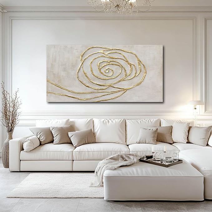XIANSHOU Abstract Wall Art Pictures Contemporary Wall Hanging Decor Neutral Wall Print 29"x58" Wall Decorations for Living Room Dining Room