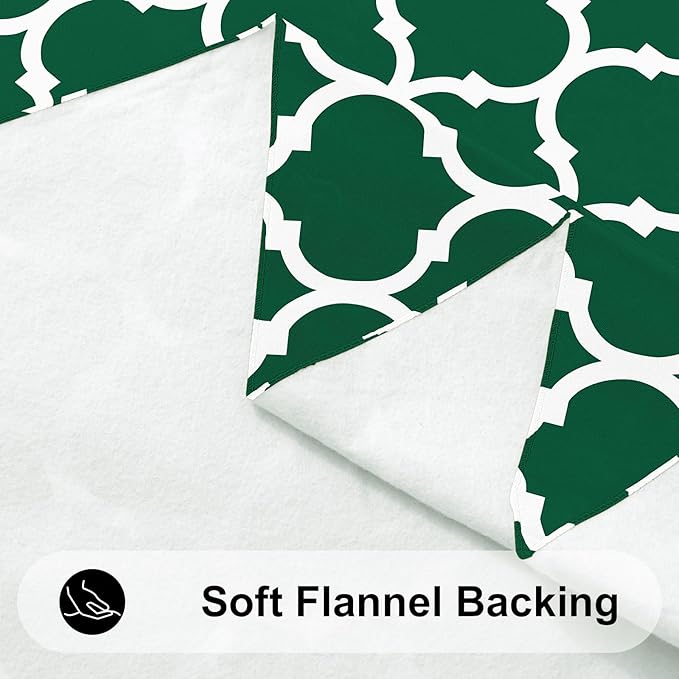 Smiry Rectangle Tablecloth, Waterproof Vinyl Tablecloths with Flannel Backing for Rectangle Tables, Wipeable Spillproof Plastic Tablecloth for Dining, Indoor and Outdoor (60"x84", Emerald Green)
