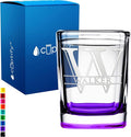Personalized Square Shot Glasses Purple Bottom 2oz Engraved Initial and Name Custom Gifts, Weddings, Birthdays, Party, Event, Decorations