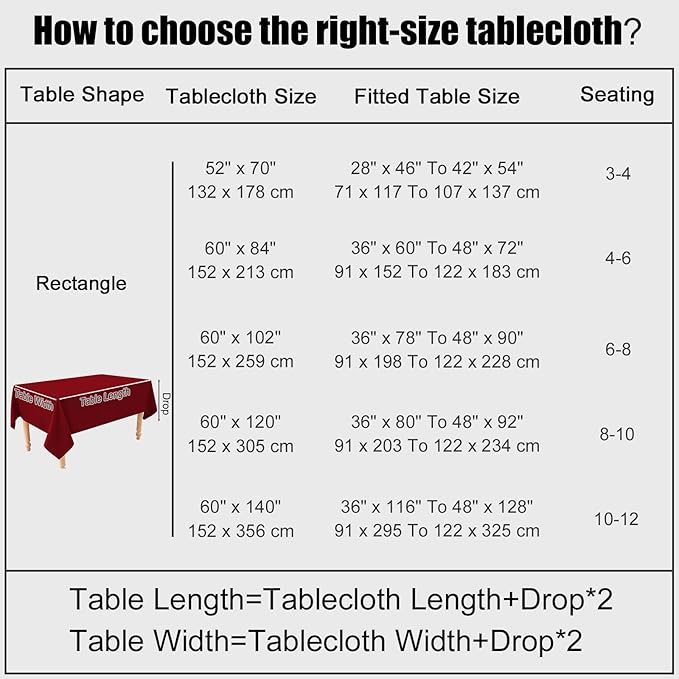 Smiry Rectangle Table Cloth Linen Textured, Waterproof Spillproof Anti-Wrinkle Burlap Tablecloth, Washable Decorative Fabric Table Cover for Dining, Party, Banquet, 52 x 70 Inch, Red