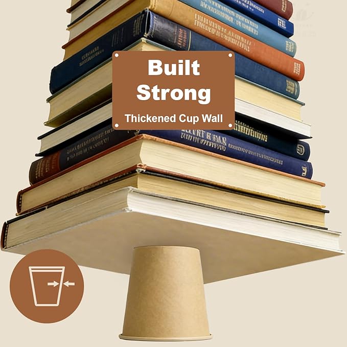 3 oz 600 Pack Disposable Coffee Cups, Bulk Brown Disposable Paper Cups, Coffee Cups for Hot Tea, Chocolate and Cold Drinks