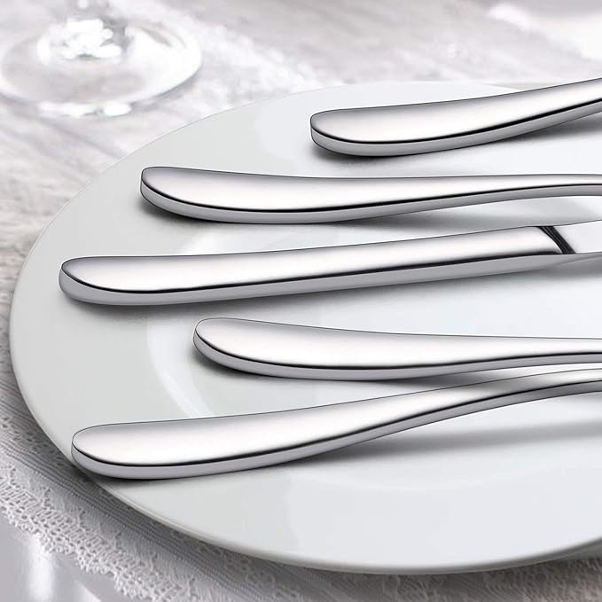 LIANYU Heavy Duty Silverware Cutlery Set, 20-Piece Stainless Steel Flatware Set For 4, Heavy Weight Eating Utensils Tableware, Mirror Polished, Dishwasher Safe