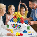 64 PCS Tetra Board Game for Kids and Adults, Balance Stacking Game for 2 Players+ Party, Family and Friends,Tower Stack Team Building Blocks Toy