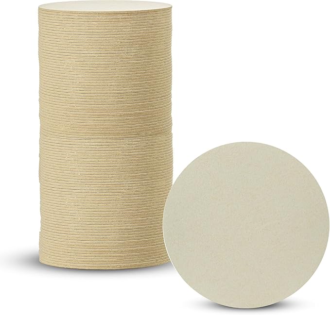 MT Products 4" Blank Off-White Heavyweight Round Paper Coasters for Drinks Absorbent Disposable - 2mm Blank Paper Coasters for Your Beverages (Case of 1000) - Made in The USA