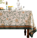 patdrea Designer French Linen Table Cloth for Rectangle Table,Vintage Fall Decorative Tablecloth,Floral Decoration Cover for Kitchen Dining Christmas,Tea Party,Thanksgiving,55"x71"-Littledaisy