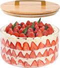 Large Salad Bowl, 8 inch Trifle Bowl Glass with Sealed Lid, Versatile Mixing and Serving Bowl for Laying Ice Cream, Cake, Cupcake, Salad, Fruit, Baking, Dessert and Party Diy, Microwave Safe