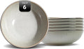 Organic Shape Highland Ceramic Soup/pasta Bowl, 6pcs Reactive Glaze 8inch Bowls with Wavy Edge, for Kitchen, Microwave & Dishwasher Safe, Scratch Resistant-grey