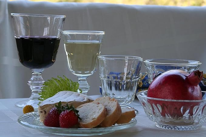 La Rochere Perigord Wine Glasses Set of 6 – Classic French Stemware Glasses with Faceted Ribbed Bowl – Pressed Glass Wine Cups for Elegant Entertaining (6.4 Oz)