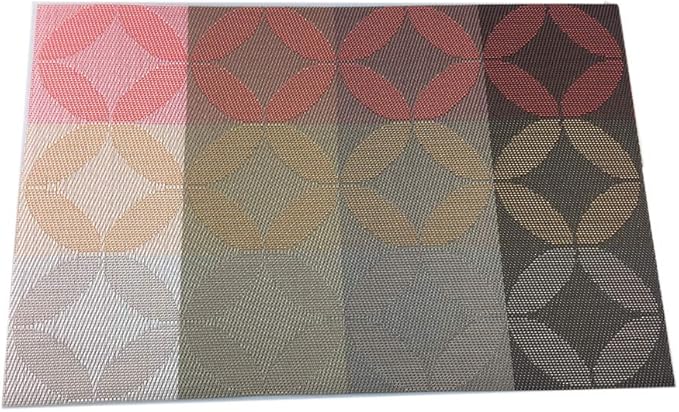 Gugrida Heat-Resistant & Stain Resistant Anti-Skid Woven Vinyl Table Mats - Non-Slip Kitchen Table Mat Set of 6-30x45 cm (Green)