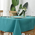 maxmill Jacquard Tablecloth Swirl Design Spillproof Wrinkle Free Water Resistant Heavy Weight Soft Table Cloth Decorative Fabric Table Cover for Outdoor and Indoor Use Square 52 x 52 Inch Teal