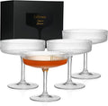 Coupe Glasses | Set of 4 | 7oz Premium Crystal Cocktail Glassware for Champagne, Martini, Cosmopolitan & More | Elegant Stemmed Glasses in Gift Box