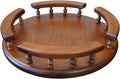 DutchCrafters Solid Wood Lazy Susan Turntable, Rotating Spice Organizer for Kitchen Counter, Dining Table - Amish American Made in USA (Cherry Wood, Michael's Cherry Stain, 12" with Rail)