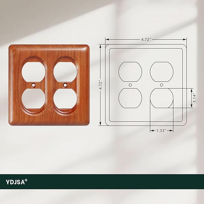 Cherry Electrical Outlet Covers Duplex Receptacle Natural Wood Wall Plate Cover