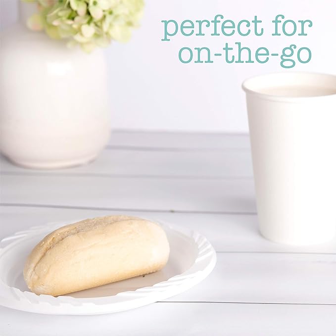 400 Count Disposable 6 Inch White Plastic Dessert Plates