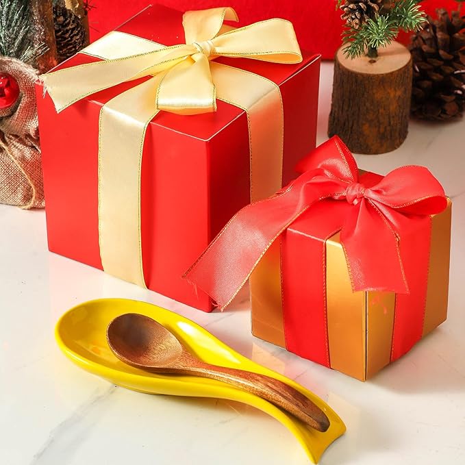 Ceramic Spoon Rest for Stove Top,Large 8.7 Inch Spoon Holder for Kitchen Counter,Porcelain Utensil Rest for Thankgiving and Christmas Gift,Dishwasher Safe and Heat-Resistant,Yellow(1 PC)
