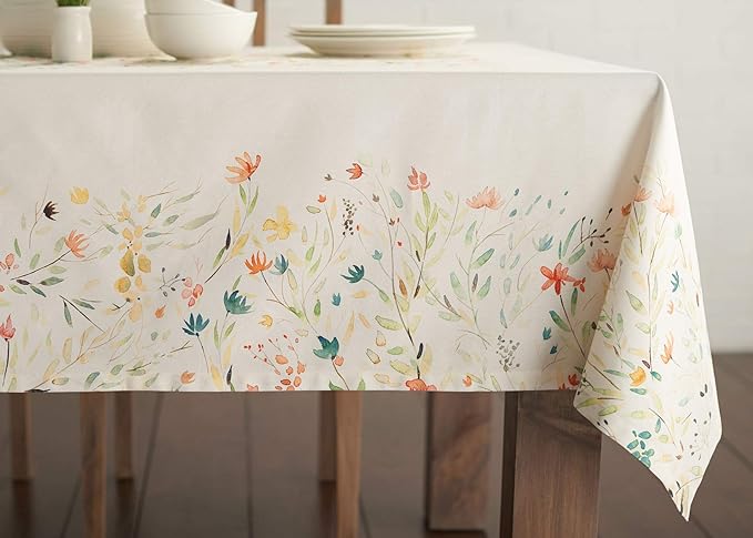 Maison d' Hermine Table Cloth Rectangle Table 100% Cotton 70 x 140 Inches Tablecloth Reusable Decorative for Dining Room Farmhouse Home Valentines Day Decorations Spring Summer - Colmar