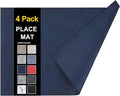 homing Faux Leather Heat Resistant Placemats 4 Packs, Waterproof Wipeable Dining PU Place Mats for Indoor & Outdoor, Easy to Clean, Dark Navy Blue