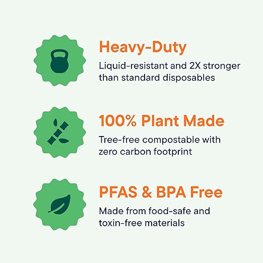 100% Compostable Paper Bowls 12 oz. [1000 Count] Heavy-Duty Soup Bowls - Natural Brown Color Unbleached Bagasse Bowls - Eco-Friendly Disposable Biodegradable Sugarcane - [Bulk Case 8 x 125 Pack]