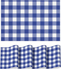 Artoid Mode Buffalo Plaid Vinyl Placemats Set of 4, 12x18 Inch Washable Non-Slip Heat Resistant Plastic Place Mats for Party Dining Table, Naxy Blue/White
