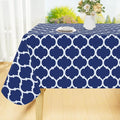 Smiry Rectangle Table Cloth, Waterproof Vinyl Tablecloth with Flannel Backing for Rectangle Tables, Wipeable Spillproof Plastic Tablecloths for Dining, Camping, Indoor and Outdoor (54"x78", Navy)