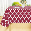 Smiry Rectangle Tablecloth, Waterproof Vinyl Tablecloths with Flannel Backing for Rectangle Tables, Wipeable Spillproof Plastic Tablecloth for Dining, Camping, Indoor and Outdoor (60"x84", Burgundy)