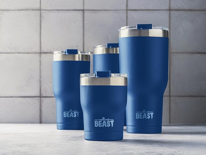 Beast 40 oz Tumbler Stainless Steel Vacuum Insulated Coffee Ice Cup Double Wall Travel Flask (Royal Blue)