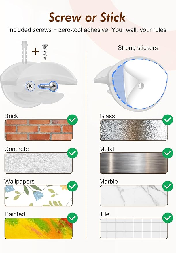 HOUSE DAY Adhesive Hat Hooks for Wall 16 Pack, Strong Hat Rack for Baseball Cap Display Organizer, Hats Hangers Holder for Wall, Door, Closet, No Drilling, Translucent
