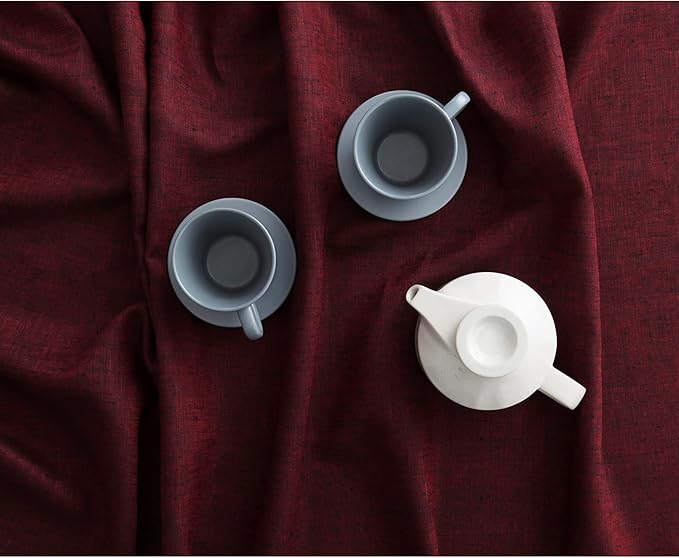Solino Home Linen Table Runner 72 Inches Long - Athena, 100% Pure Linen Red Garnet Dining Table Runner 14 x 72 Inch for Valentines, Winter